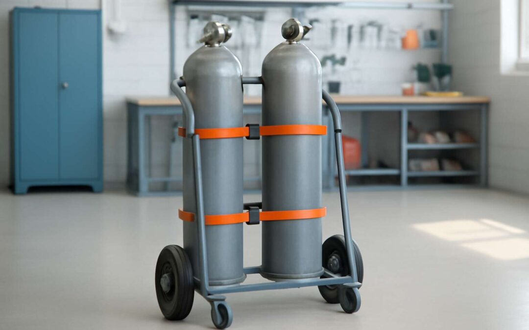 Grab-and-Go: gas bottle trolley for safer, smoother cylinder transport!