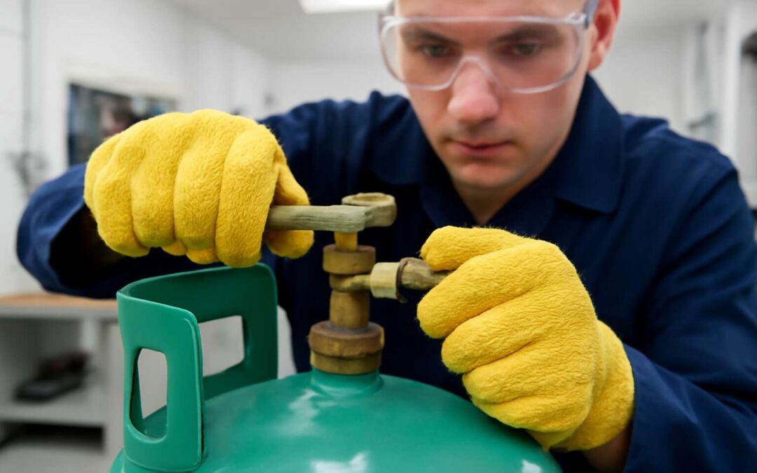 gas bottle valve removal