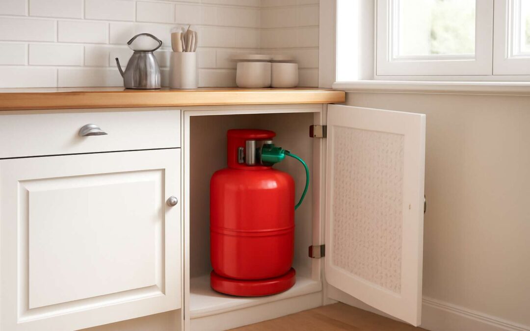 gas bottle in house